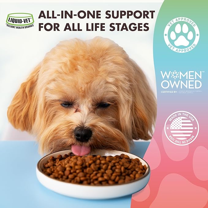 LIQUID-VET Total & Complete Support for Dogs – Joint, Allergy, Digestive & Immune Health – 10 Active Ingredients in 1 - Made for Picky Eaters (32 Fluid Ounce, Unflavored)