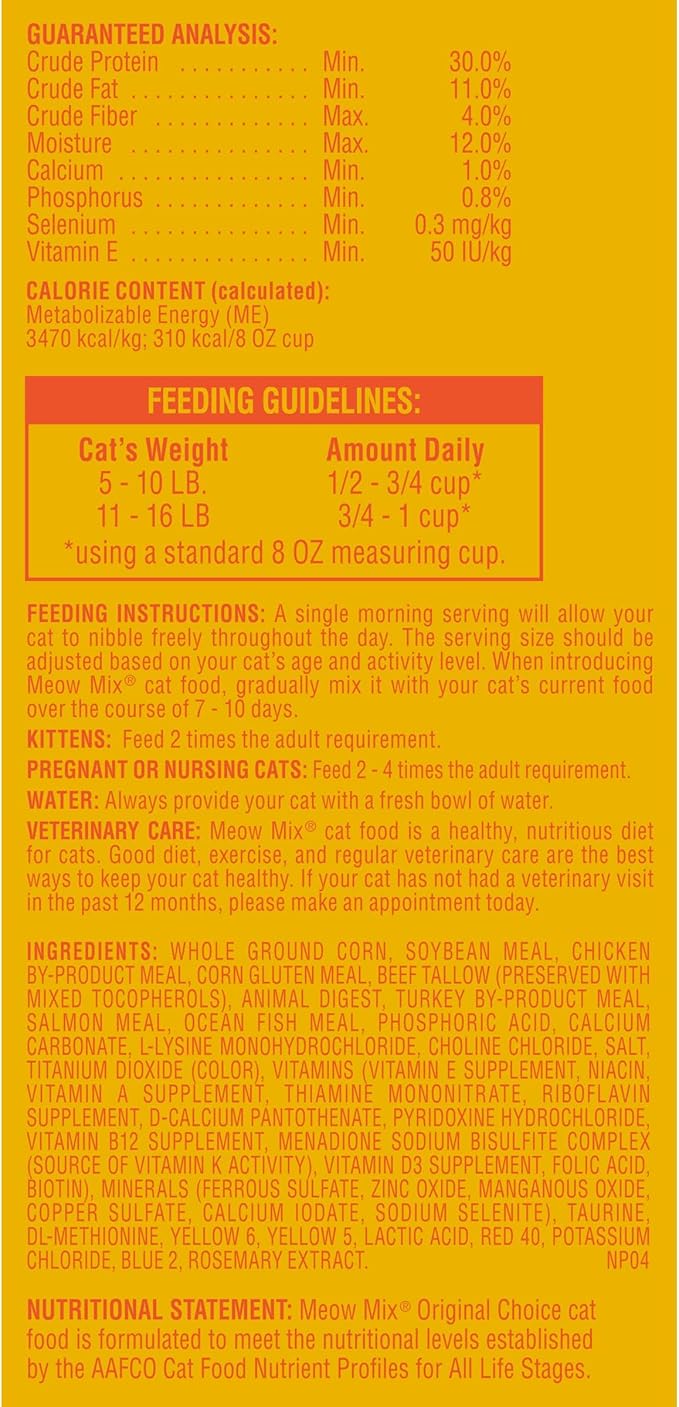 Meow Mix Original Choice Dry Cat Food, 6.3 Pound Bag (Pack of 2)