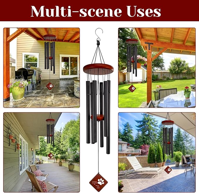 Pet Memorial Gifts for Loss of Dog, 26" Dogs Memorial Wind Chimes for Outside,Pets Sympathy Gift, Remembrance Gift in Memory of Dog Cat for Outside Garden, Patio and Home