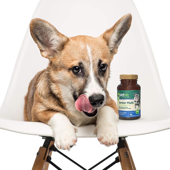Petnc Senior Multi Chewables (60 Count), Daily Dog Multivitamin & Multimineral Support, Includes Zinc, Magnesium, Iron & More, Supports Overall Health, For Mature Dogs, Liver Flavor