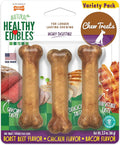 Nylabone Healthy Edibles Natural Dog Chews, Long Lasting Bones for Dogs, Roast Beef & Chicken Flavor Dog Treats, X-Small (3 Count)