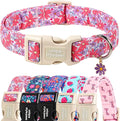 Unique style paws Dog Collar Plastic Buckle with Pendant Puppy Collar for Spring Summer Purple Flower for Small Medium Large Boys Girls Dogs