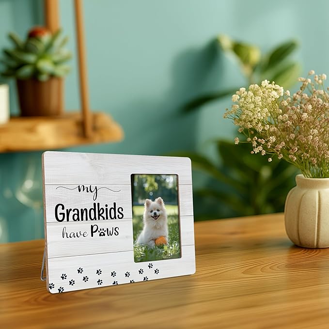 Dog Grandparents Picture Frame Gifts, Dog Grandma Gift, My Grandkids Have Paws Frames Fits 4x6 Photo