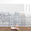 Hosuly Banister Guard 15 x 3 ft Balcony Netting for Kids Pets Stairway Safety Net Baby Fence Door Balcony Netting Safety Mesh Stair Net with No Drilling for Apartment Railing(White)