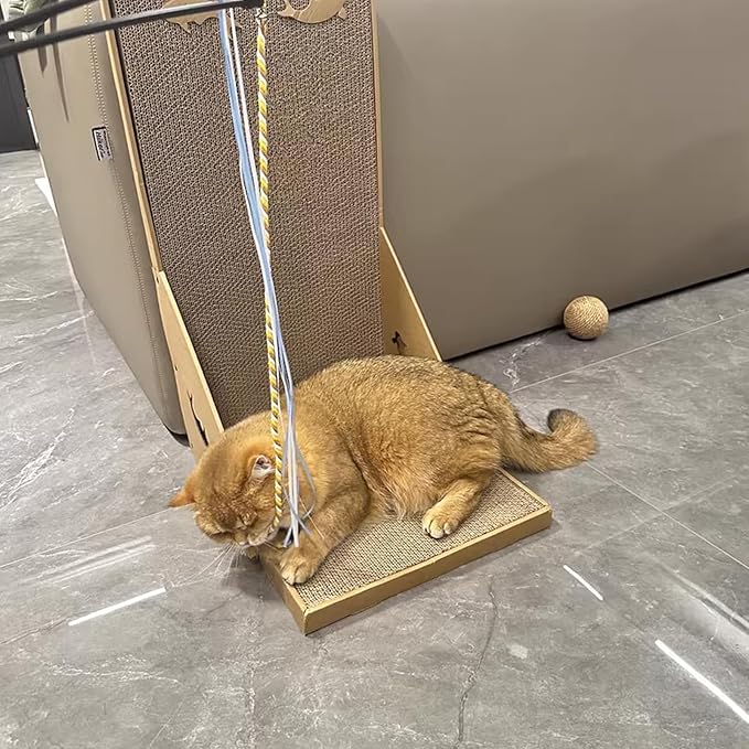 Cat Wand Toys, 3 PCS String Kitten Toys Colorful Hemp Rope Kitten Stick Kitty Teaser Wand Interactive Cat Toys for Indoor Playing