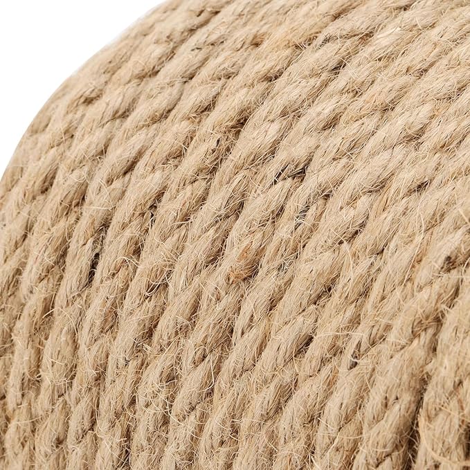 Sisal Rope for Cat Scratching Post Tree Tower Replacement for Repairing Recovering or DIY Scratcher (Natur, 10mm 100ft)