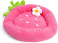 TONBO Soft Plush Small Cute and Cozy Food Dog Cat Bed, Washer and Dryer Friendly (Strawberry)