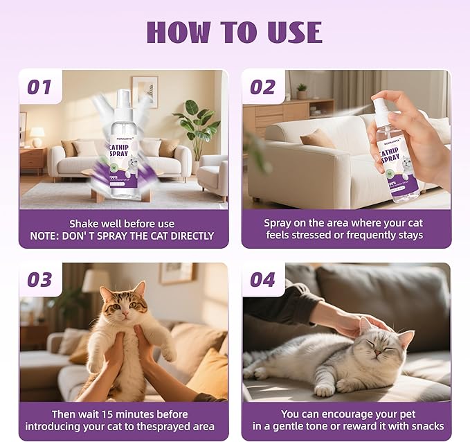 Catnip Spray for Cats, Catnip Mist for Indoor Cats - Organic Herbal Formula to Encourage Active Play & Renew Old Toys, 100% Natural & Safe (2 fl.oz)