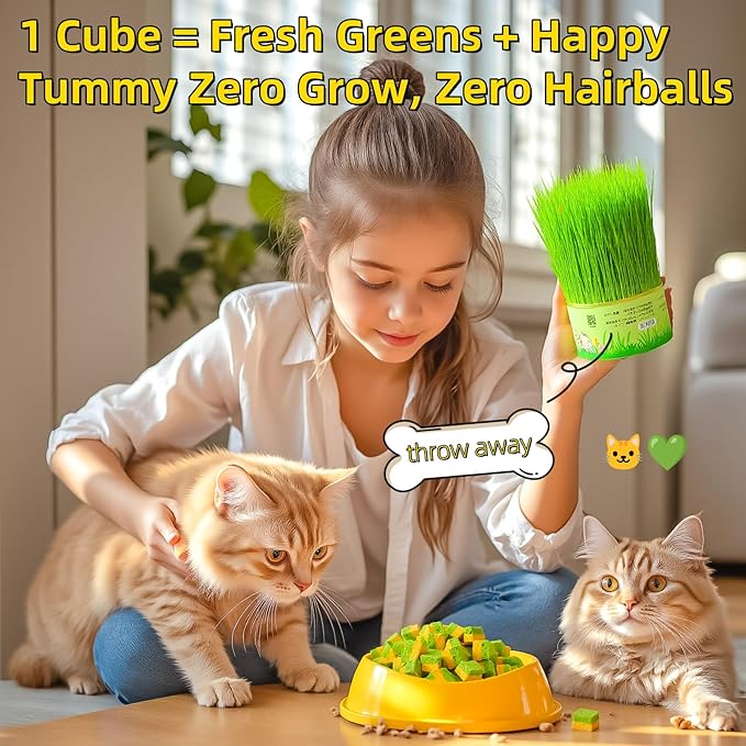 Cats Grass Treats 60g/2.12oz Edible Cat Chew Toys Freeze Dried 2 in 1 Kitten Snack Hairball Removal Lickable Catnip for Teeth Cleaning Fish Oil Chicken Flavored Food for Indoor Kitty Dog Sticks