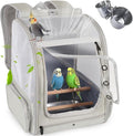 halinfer Front Zipper Opening Bird Carrier Backpack and Clamp Cups