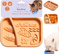 Awoo Sardina - Silicone Dog & Cat Lick Mat + Slow Feeder with Suction Cups - Non-Slip, Dishwasher Safe Pet Dish - Extends Mealtime for Fast Eaters & Reduces Anxiety - for Wet & Dry Food (Melon)