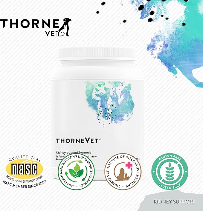 ThorneVet Kidney Support for Dogs & Cats – Chewable Formula for Kidney Health – with Rehmannia, Astragalus, Mushrooms, and Chitosan – 90 Soft Chews