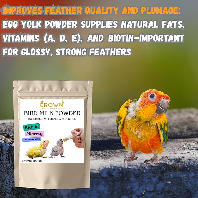 Baby Hand Feeding Formula Milk Powder Rich in Minerals & Multivitamins for Lovebirds, Parrots, Parakeets, Cockatiels, Conures, Cockatoos, and Macaws