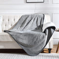 Waterproof Blanket for Bed Couch Sofa, Soft Liquid Pee Proof Pet Blanket for Dog Puppy Cat, Reversible Sherpa Fleece Furniture Protector (Grey, 50x60 inches)