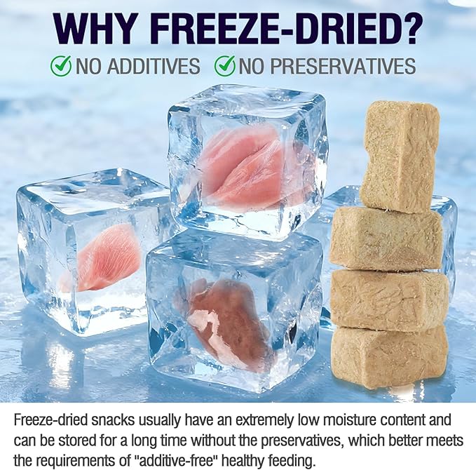 Freeze Dried Cat Dog Treats Soft Chicken Liver 3.05 oz Training Reward Dry Cube Helathy Puppy Pet Snack