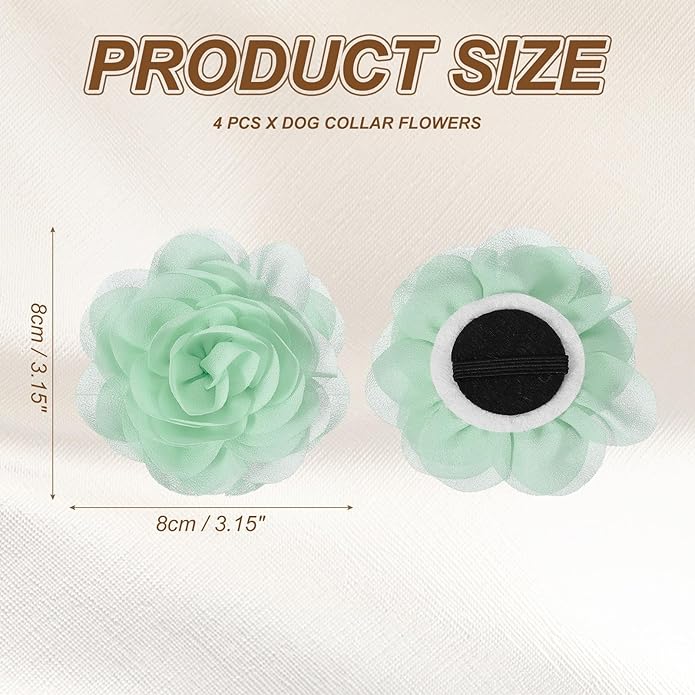 Dog Collar Flowers, Pet Flower Charms Soft Chiffon Cat Collar Bow Tie Floral Grooming Supplies, Intended for Dog