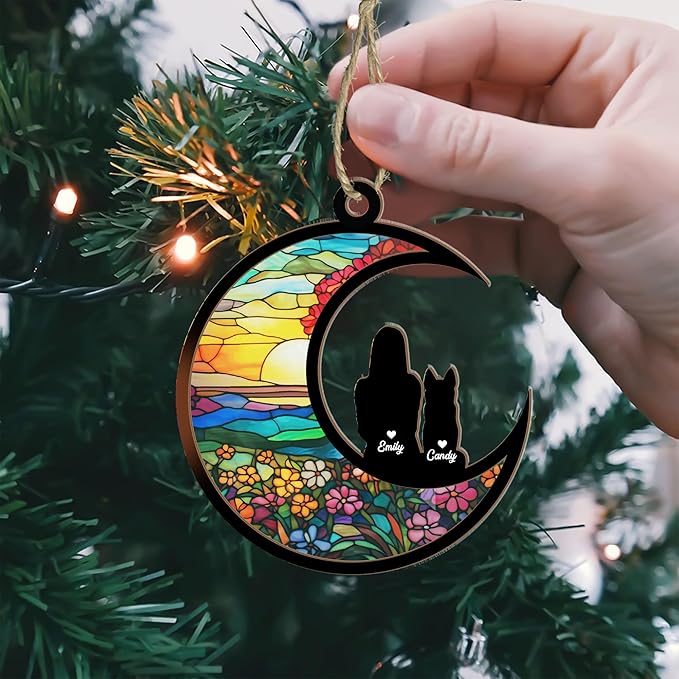 Dog Memorial Ornament, Pet Loss Suncatcher, Gifts for Dog Lovers