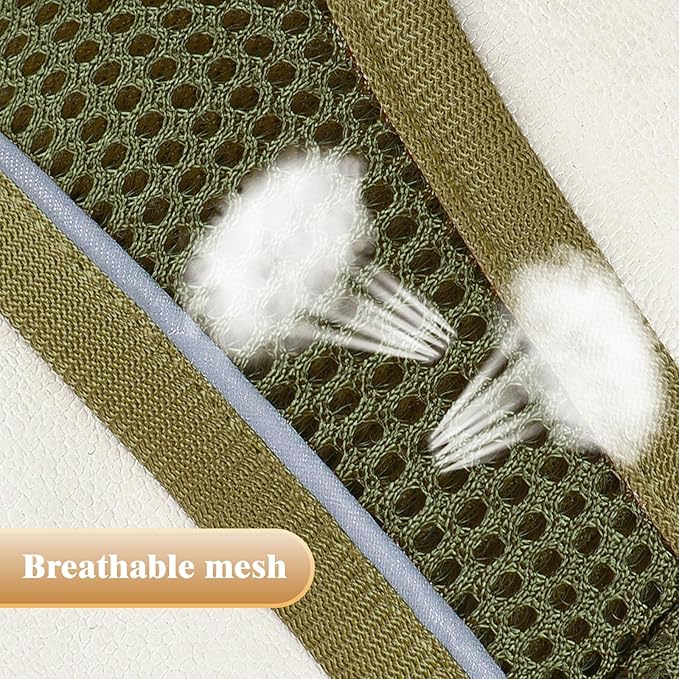 YIMEIS Dog Harness and Leash Set, No Pull Soft Mesh Pet Harness, Reflective Adjustable Puppy Vest for Small Medium Large Dogs, Cats (Army Green, Medium (Pack of 1)