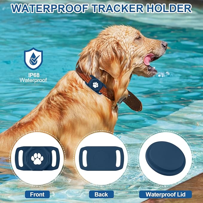 Smart Pet Tracker for Collar - Dog Trackers Pet Location Tracker with Holder, No Monthly Fee, Anti-Lost Tracking Device for Pets,Bag Straps, Compatible with Google Android Only(Not for iOS),Blue