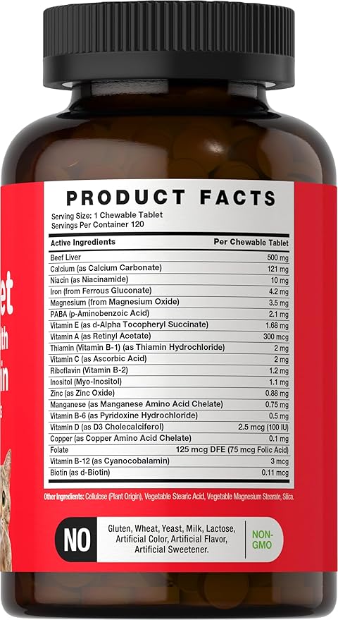 Horbäach Multivitamin for Dogs and Cats | 120 Chewable Tablets | Pet Health Support Supplement | Non-GMO & Gluten Free | by River & RULA
