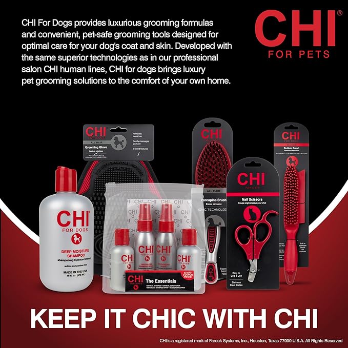 CHI for Dogs Shed Control Shampoo with Omega Fatty Acids and Silk Protein, Dog Shampoo to Reduce Shedding, pH Balanced, Sulfate and Paraben Free, Dogs 8 Weeks+, Made in the USA, 16 Fl Oz