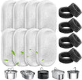 Cat Water Fountain Filters, 8 Pack Pet Replacement Filters with 8 Sponges for Stainless Steel 67oz/2L, 108oz/3.2L and 135oz/4.0L Faucet-Shaped Pet Water Fountain Dog Water Dispenser