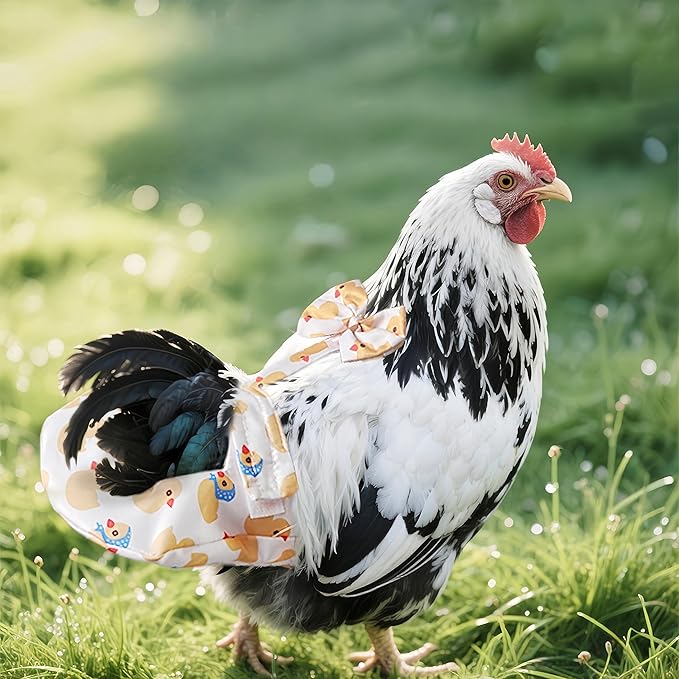 Chicken Diapers for Hens, Roosters, Diapers for Ducks with Walking Leash, Reusable Pet Duck Diapers Chick Clothes Waterproof Poultry Nappies for Geese Pet Ducks Chicken-Yellow Duck, L