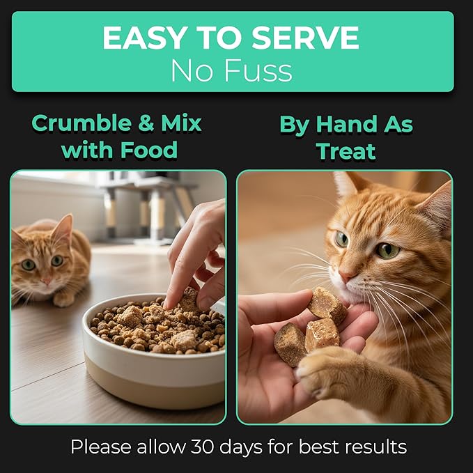 Pet Chef Probiotic Treats for Cats Digestive & Gut Health Support for Indoor Cats, Coat Softening Blend, Helps Reduce Diarrhea - Suitable for All Breeds