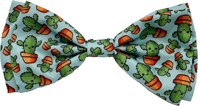 Huxley & Kent Pet Bow Tie for Dogs & Cats - Adjustable Hook & Loop Collar Accessory - Cute & Comfortable for Holidays & Celebrations - I'm Prickly Cactus, Large