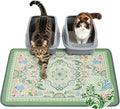 Unicorn Catcher 33X22in Cat Litter Mat Machine Washable Soft 3D Air Mesh Litter Box Rug Non-Slip Backing Quick Dry Scatter Control for Paws,Bean Green