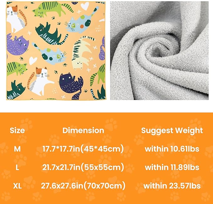 27.6'' Cat Grooming Wrap for Cutting Nails Self-Adhesive Soft Polyester Fabric Swaddle Wrap for Cats Anti-Scratch Anti-Escape Restraint for Nail Clipping Pet Cleaning and Beauty (Versatile Cat,XL)