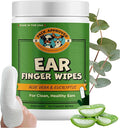 Finger Ear Wipes for Dogs with Aloe Vera and Eucalyptus - Convenient, Extra-Coverage, and Large Design Dog Ear Cleaning Wipes - Removes Wax and Freshens Ears - 50 Wipes