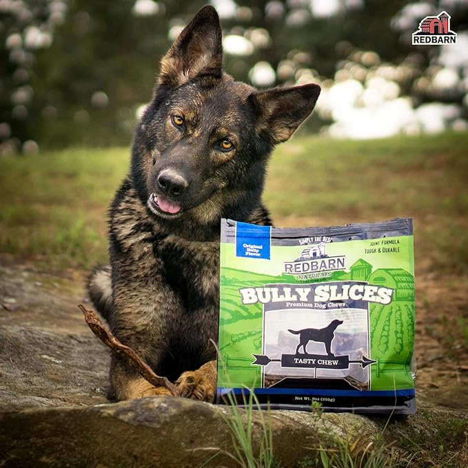 Redbarn Bully Slices for Dogs, Highly Palatable, Long-Lasting Natural Dental Treats with Functional Ingredients, 9 oz. (Pack of 3) - Original Bully
