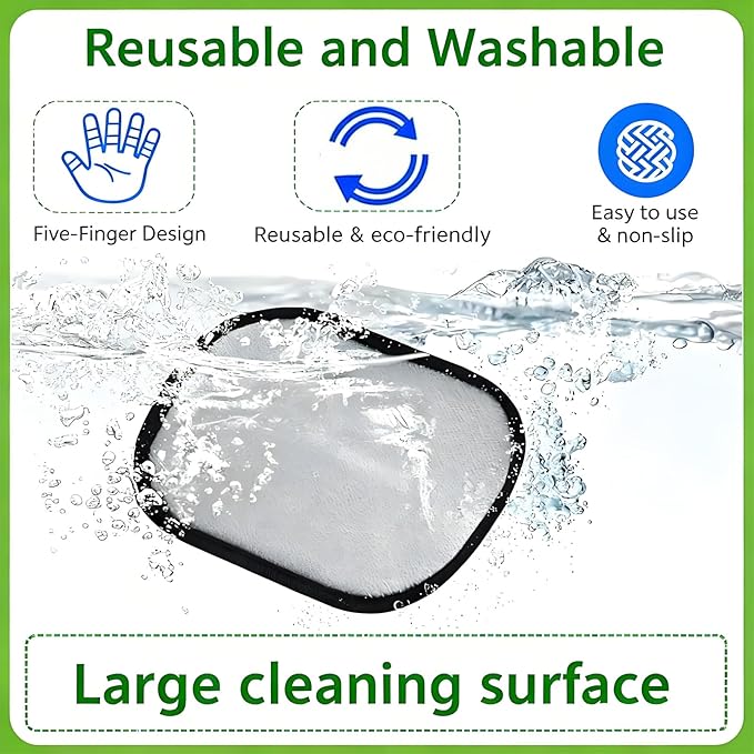 2 PCS Pet Hair Removal Glove for Cat and Dog, Reusable Electrostatic Brush Remover Gloves Fur(Black)
