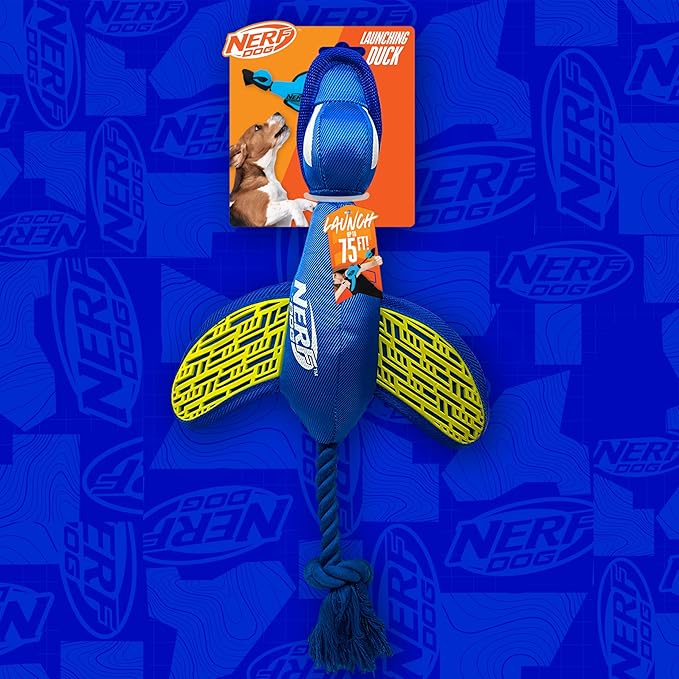 Nerf Dog Large Nylon Launching Duck/Blue/Green