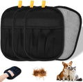 3/4PCS Pet Hair Removal Glove for Cats & Dogs,Upgraded Five-Finger Electrostatic Pet Hair Remover Glove, Reusable Magic Brush Pet Hair Removal Tool for Laundry, Couch, Carpet & Car Seat (black 4pcs)