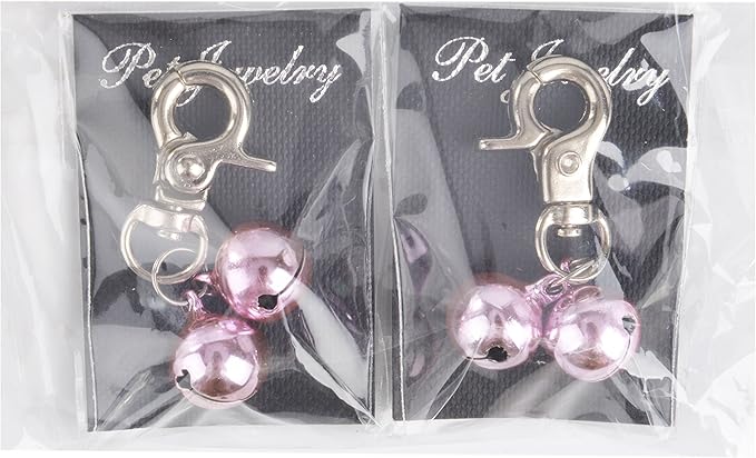 EXPAWLORER Pet Bells for Dog Cat Collar Charm - 2 Pack Cat Collar Accessories Bells Loud, Pet Jingle Ornament Training Pendant Neck Decoration, Tracker for Saving Birds, Pink