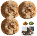 Rabbit Fur Pom Pom Ball,Real Rabbit Fur Catnip Toy - Interactive Fluffy Rolling Ball for Indoor Cats, Multi-Cat Homes & Pursuit Games, Soft Cute & Durable Play Essential for Kittens to Adults