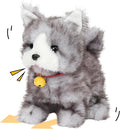 Cuteoy Walking Gray Cat Stuffed Animal Talking Wagging Nodding Educational Plush Kitty Toy Electric Interactive Animated Plushies for Girls Boys Birthday