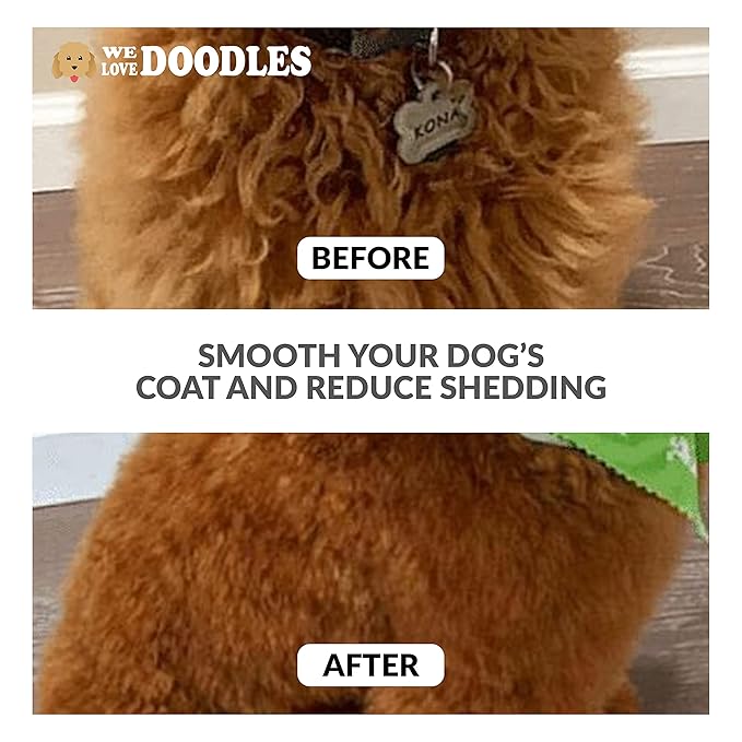 Pin Brush for Dogs, Pet Grooming Detangler Pin Dog Brush, Dog Brush for Shedding and Removing Loose Fur, Lightweight Beech Wood with Silver Plated Pins for Dogs with Long Hair [We Love Doodles]