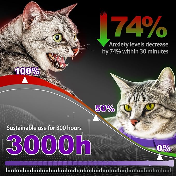 Calming Collar for Cats 6 Pack Cat Calming Collar with Soothing Cat Pheromone Collar Technology Helps Relieve Cats Anxiety Relief Stress Adjustable Fit Long-Lasting 30 Days Grey