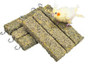Fhiny 6 PCS Parakeet Treats, Natural Cockatiel Food Eucalyptus Leaves Mixed Grains Parrot Snack Sticks Bird Treats for Budgerigars Lovebirds Canaries Conurus Finches
