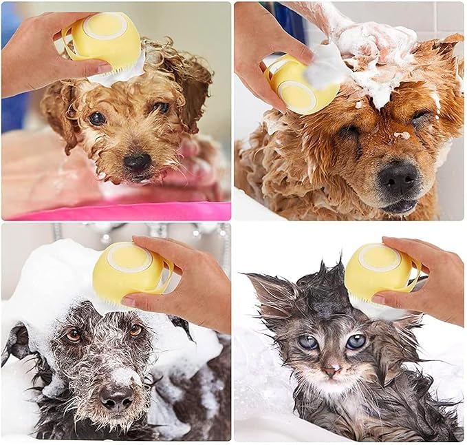 Pet Dog Shampoo Massager Brush Cat Massage Comb Grooming Scrubber Shower Brush for Bathing Short Hair Soft Silicone Brushes