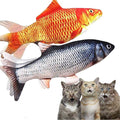 2 Pack Electric Moving Fish Cat Toy - Realistic Plush Simulation Dancing Wagging Catnip Kicker for Indoor Cats - Interactive Chew Kitten Toy