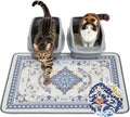 Unicorn Catcher 33X22in Cat Litter Mat Machine Washable Soft 3D Air Mesh Litter Box Rug Non-Slip Backing Quick Dry Scatter Control for Paws,Blue