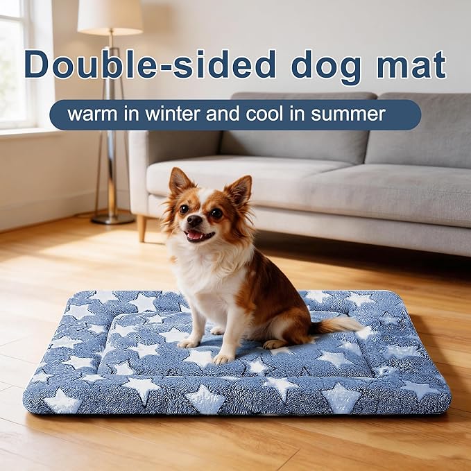 Dog Bed Mat, Reversible Crate Pads for Small/Medium/Large Dogs & Cats Sleeping, Portable & Soft, Dog Beds Crate Pad M(30"*20"*1.5")