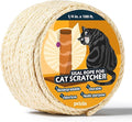Pelzin Natural Sisal Rope for Cat Scratcher - 1/4 Inch by 100 Feet, Cat Tree Rope Twine for Scratching Post Replacement, Repairing and DIY, White