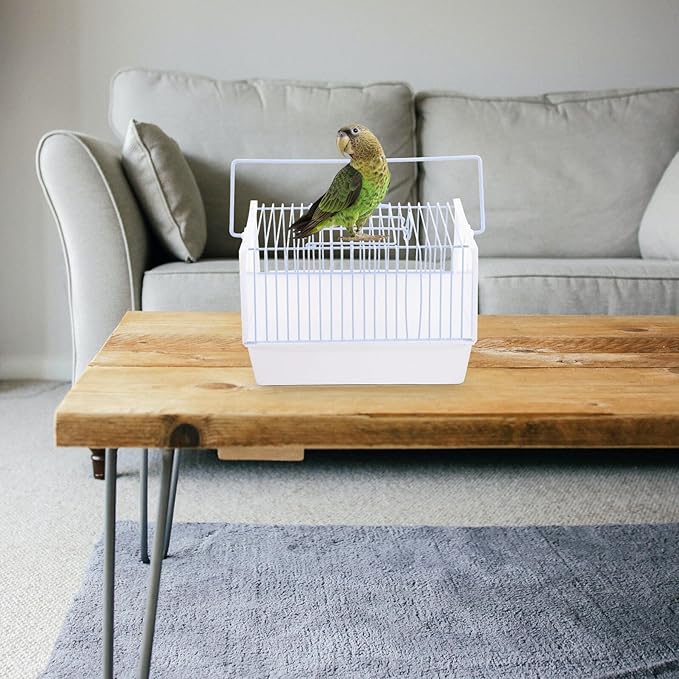 NUOBESTY Portable Parrot Travel Cage with Handle Small Wire Bird Carrier Cage for Outdoor Transport Lightweight for Parrots