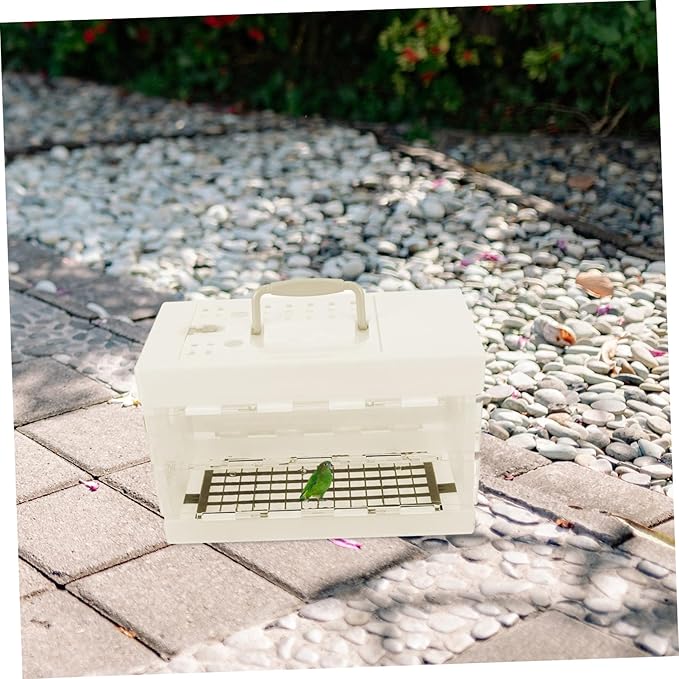 POPETPOP Portable Bird Carrier Cage Travel Parrot Cage with Comfortable Handle Design for Small Birds for Hiking and Outings