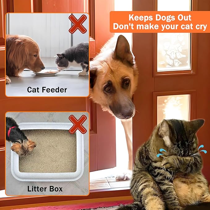 Door Prop for Cats. Cat Door Latch Holder to Keep Baby Gate and Interior Door Open. Cat Door Stopper can Keep Dogs and Kids Out of Cat Food Bowls & Litter Box. Patent Pending!（2pcs）